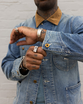 RRL Corduroy-Collar Indigo Denim Jacket Wrightsville Wash