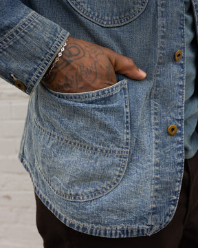 RRL Corduroy-Collar Indigo Denim Jacket Wrightsville Wash