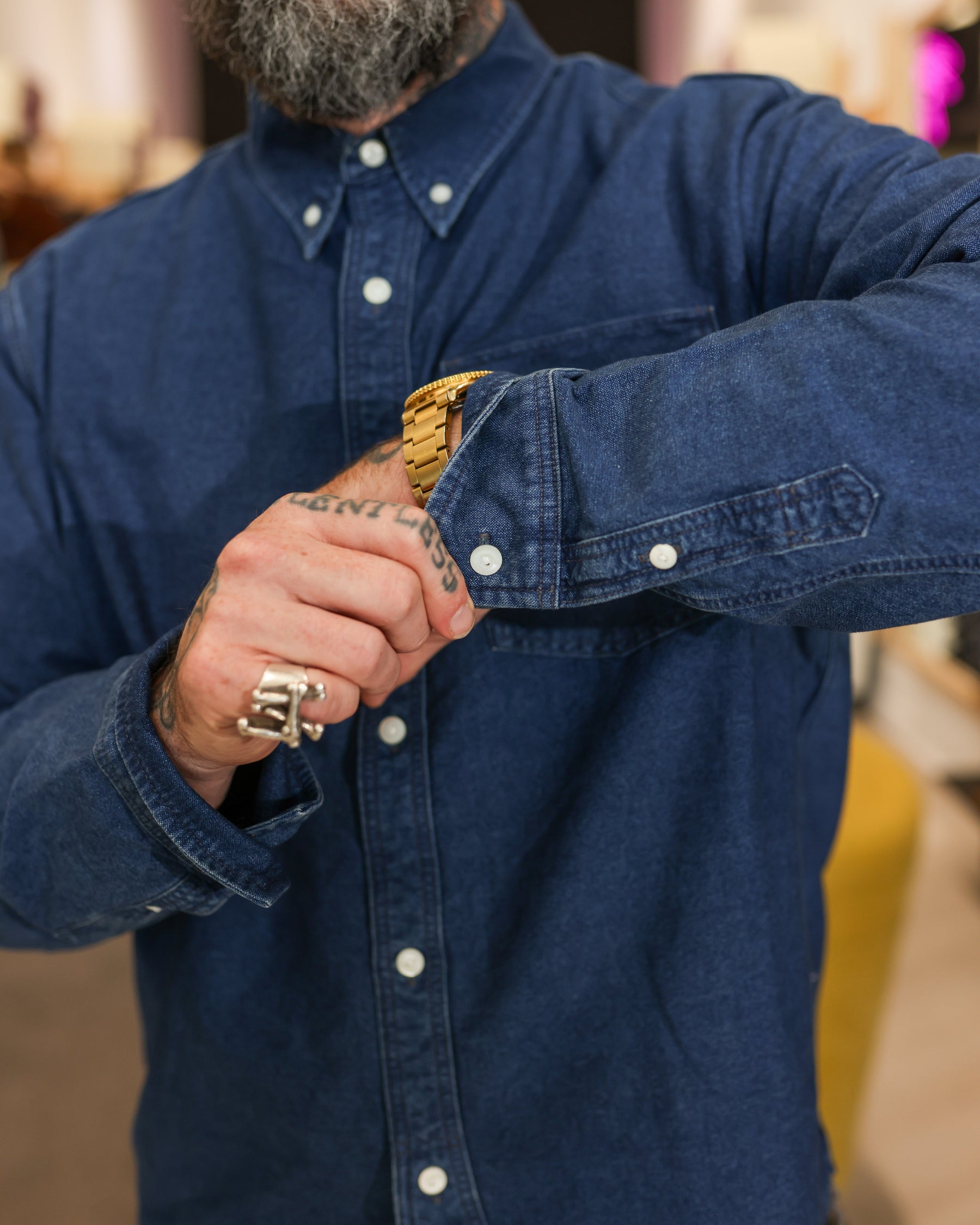 RRL Indigo Oxford Workshirt
