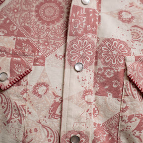 RRL Slim Fit Jersey Western Shirt Red/ Multi
