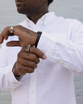 RRL Selvedge-Detailed Oxford Workshirt White