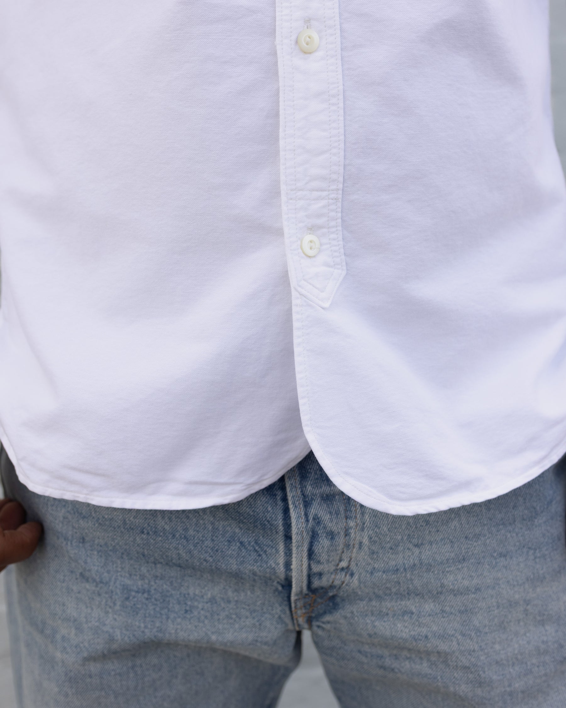 RRL Selvedge-Detailed Oxford Workshirt White