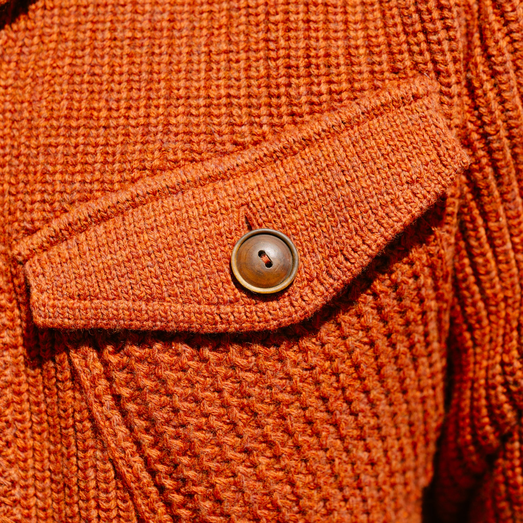 RRL Wool-Cotton Shawl-Collar Cardigan Orange Heather