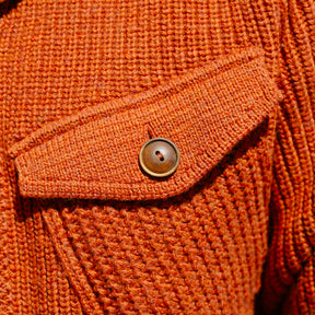 RRL Wool-Cotton Shawl-Collar Cardigan Orange Heather