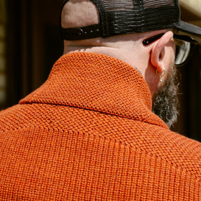 RRL Wool-Cotton Shawl-Collar Cardigan Orange Heather