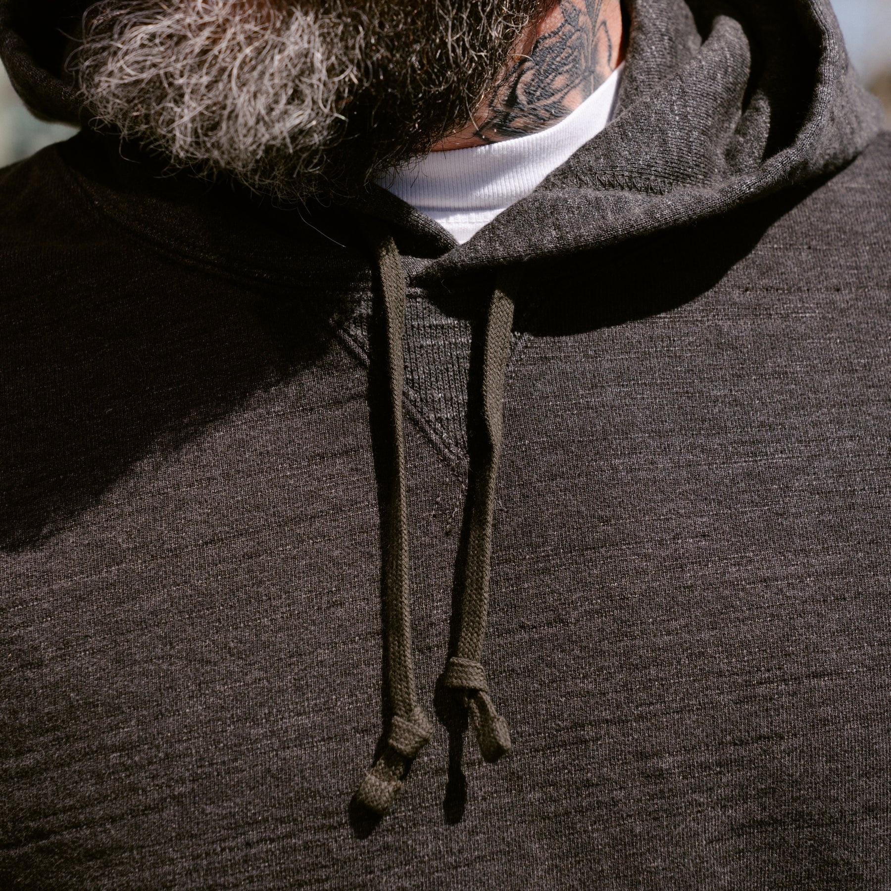 RRL French Terry Hoodie Charcoal Heather/ Multi