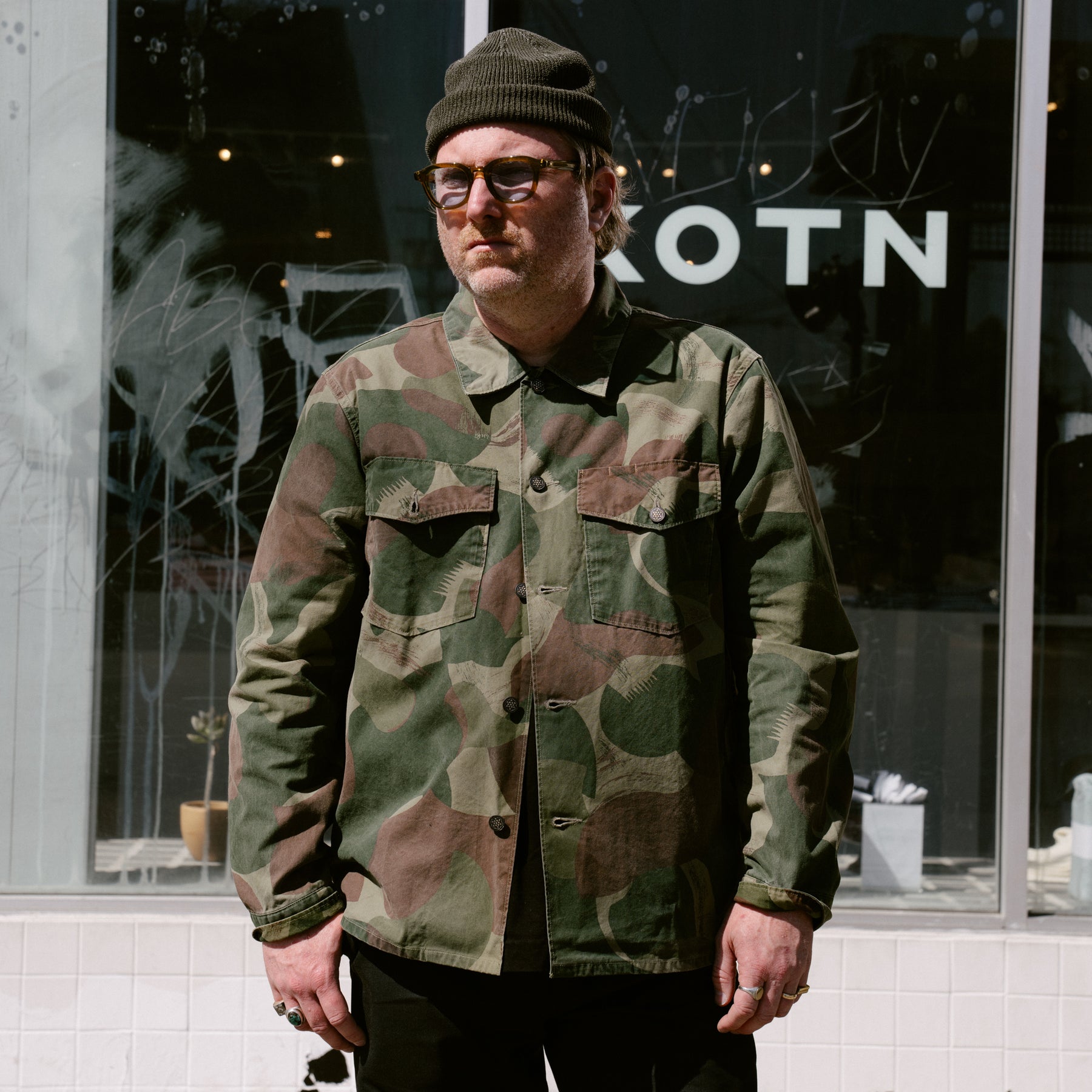 RRL Camo Poplin Overshirt Brush Stroke Camo
