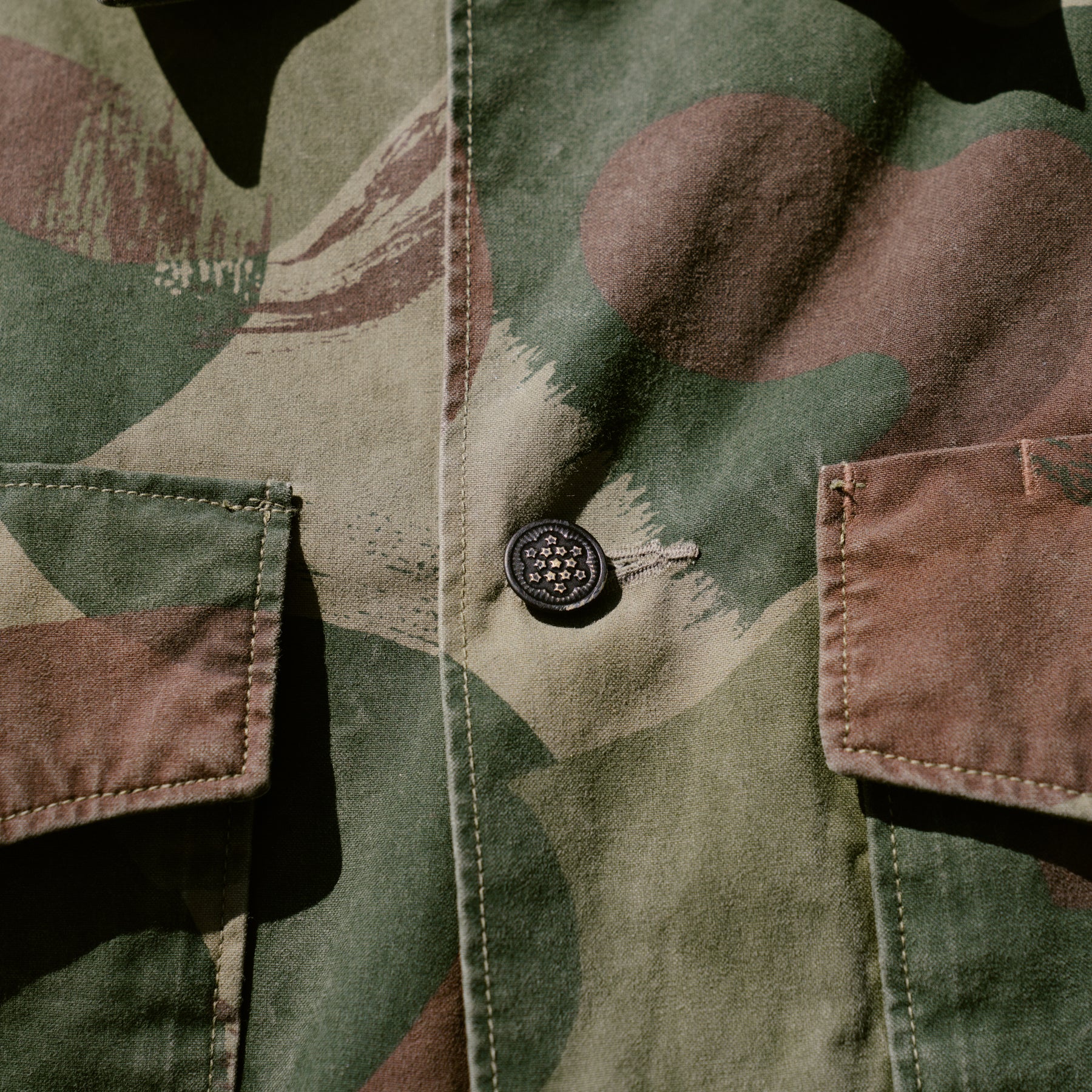 RRL Camo Poplin Overshirt Brush Stroke Camo