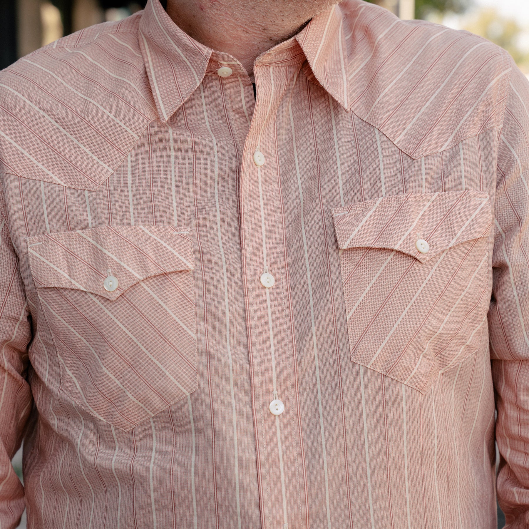 RRL Slim Fit Stripe-Print Western Shirt Red Multi Stripe