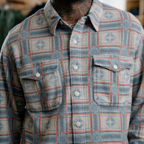 RRL Print Reverse-Terry Workshirt White/ Multi