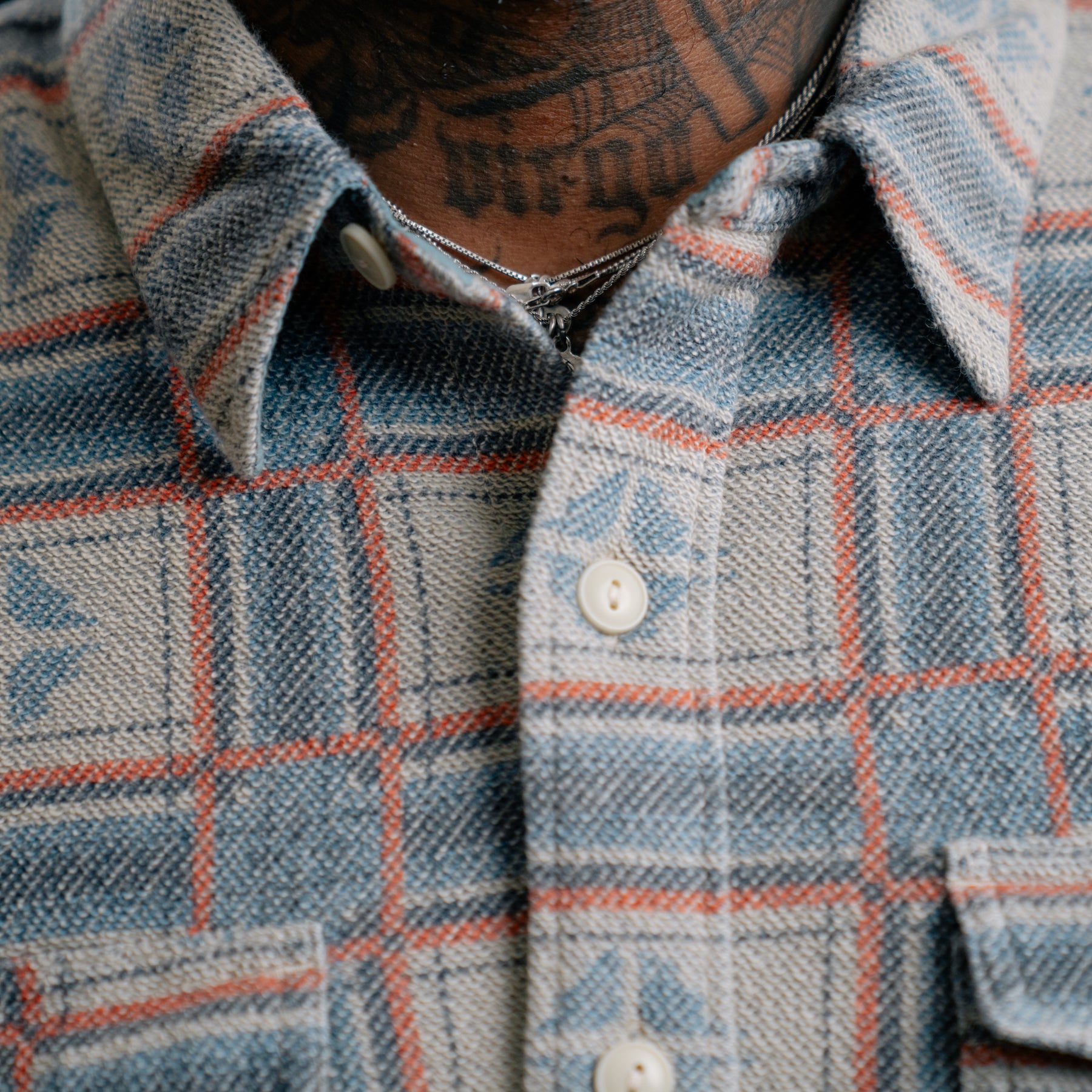 RRL Print Reverse-Terry Workshirt White/ Multi