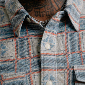 RRL Print Reverse-Terry Workshirt White/ Multi