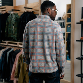 RRL Print Reverse-Terry Workshirt White/ Multi