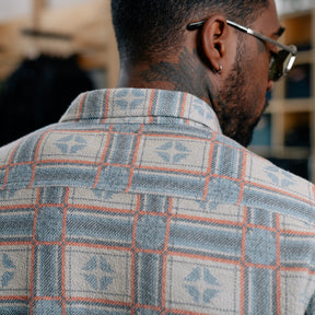 RRL Print Reverse-Terry Workshirt White/ Multi