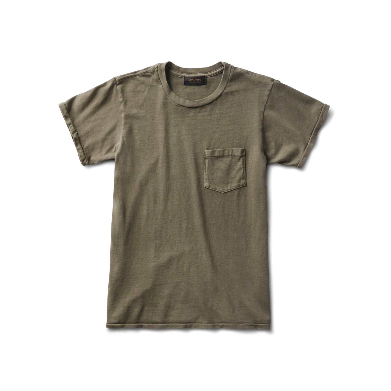 Schaeffer's Garment Hotel Ringspun 40s Pocket Tee Moss Green