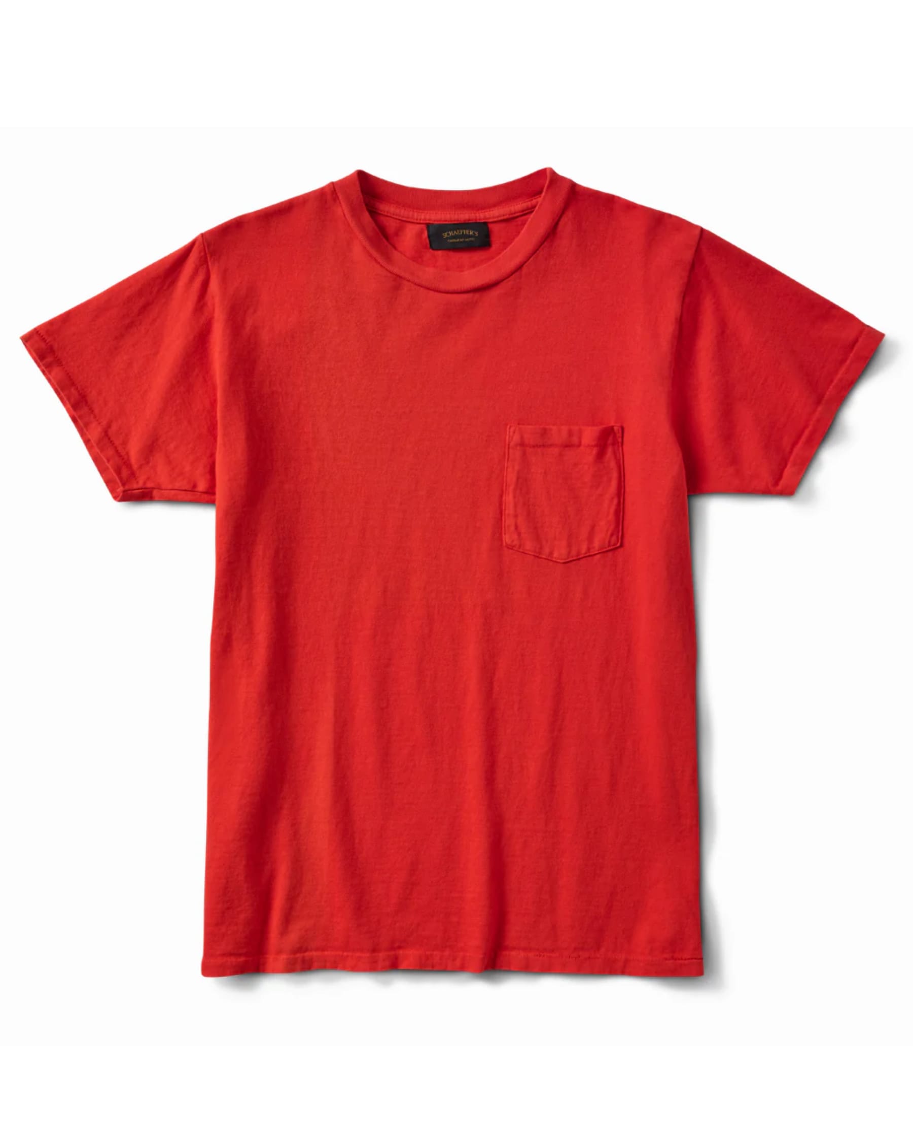 Schaeffer's Garment Hotel Ringspun 40s Pocket Tee Sunburst Red
