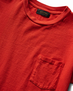 Schaeffer's Garment Hotel Ringspun 40s Pocket Tee Sunburst Red