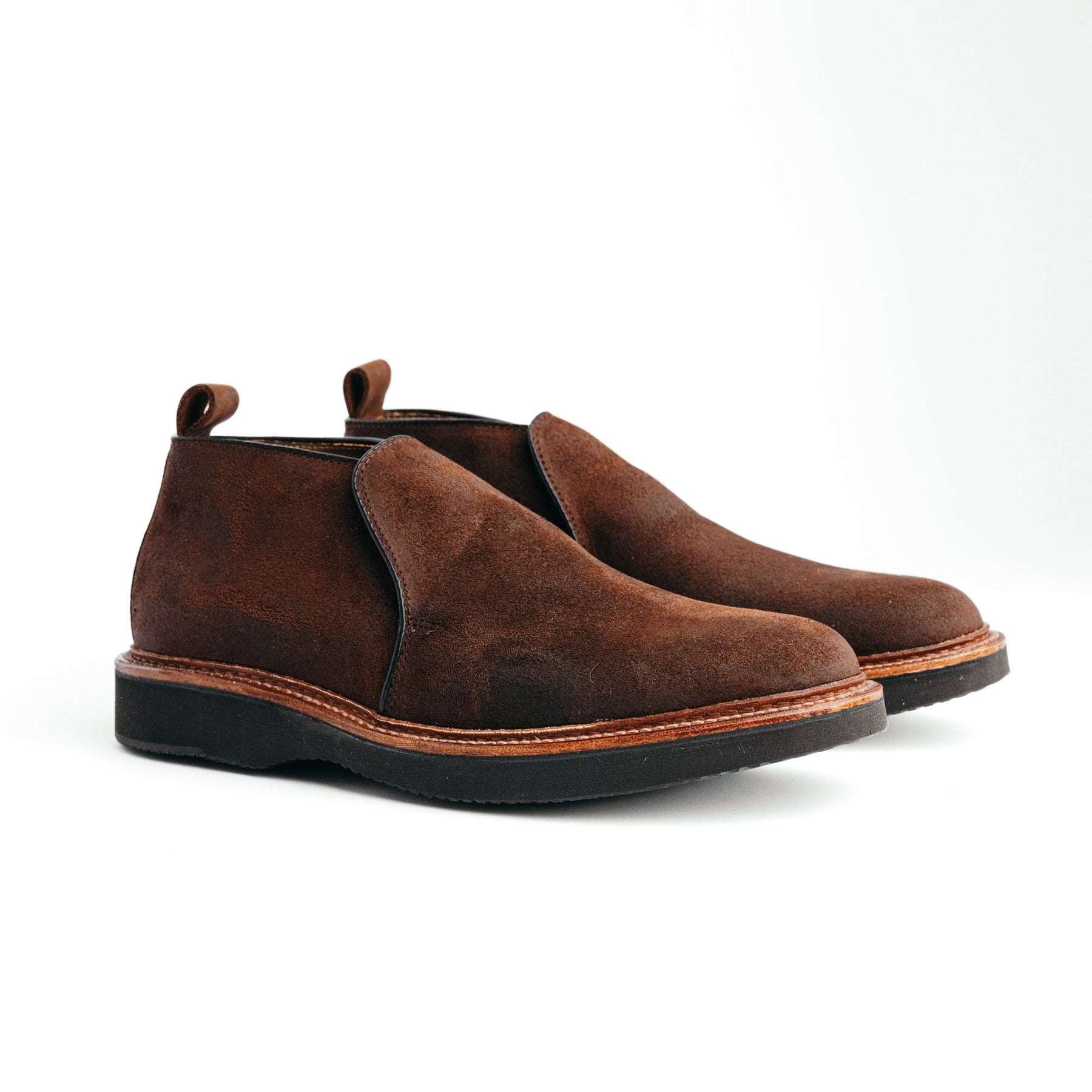 Alden x Snake Oil Provisions Romeo Chukka Boot Reverse Tobacco Chamois