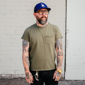 Schaeffer's Garment Hotel Ringspun 40s Pocket Tee Moss Green