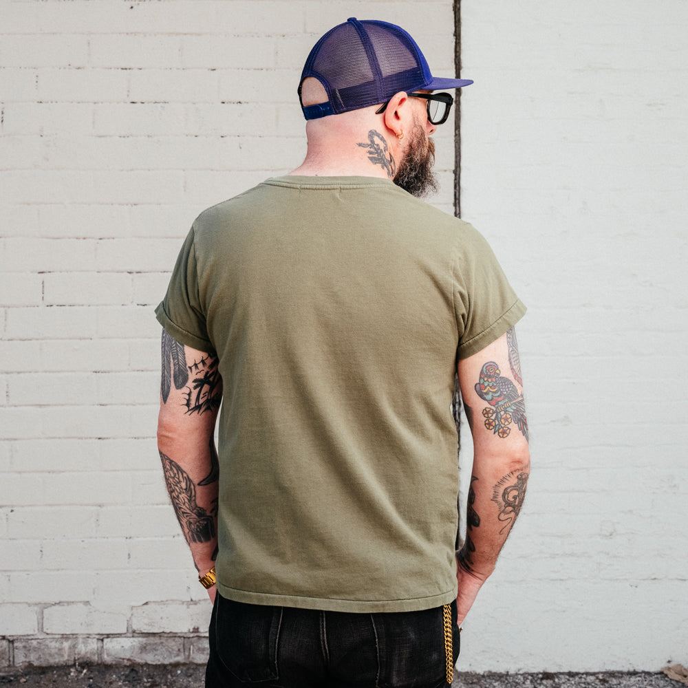Schaeffer's Garment Hotel Ringspun 40s Pocket Tee Moss Green