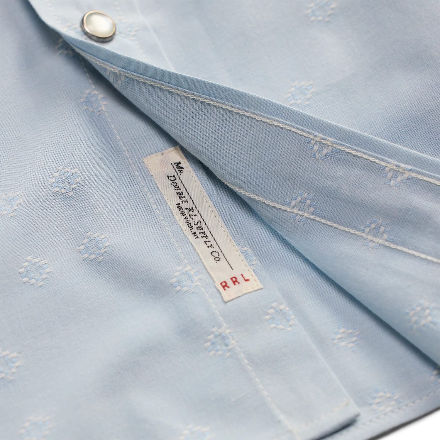 RRL Slim Fit Dobby Western Shirt Blue Multi