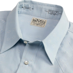 RRL Slim Fit Dobby Western Shirt Blue Multi