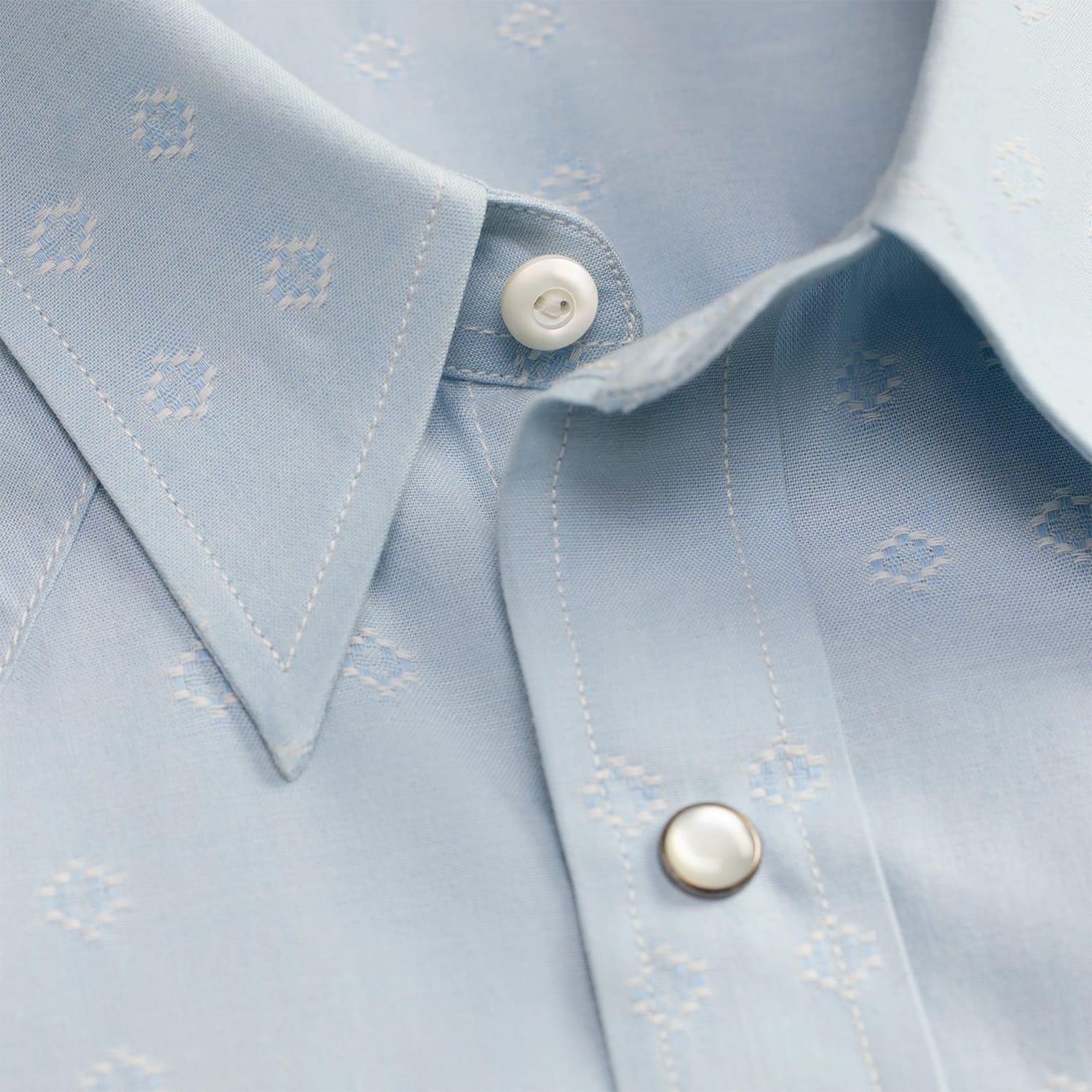 RRL Slim Fit Dobby Western Shirt Blue Multi