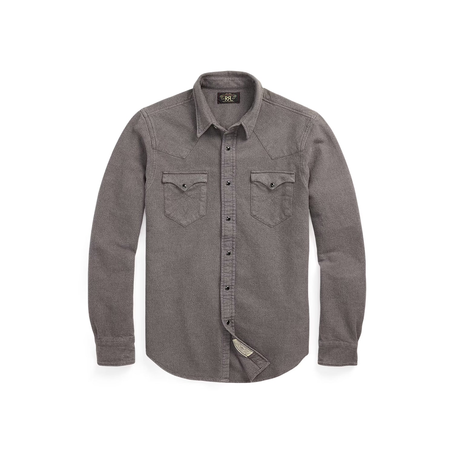 RRL Long-Sleeve Chamois Cloth Western Shirt Heather Gray FINAL SALE