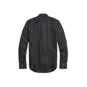 RRL Slim Fit Denim Western Shirt Black