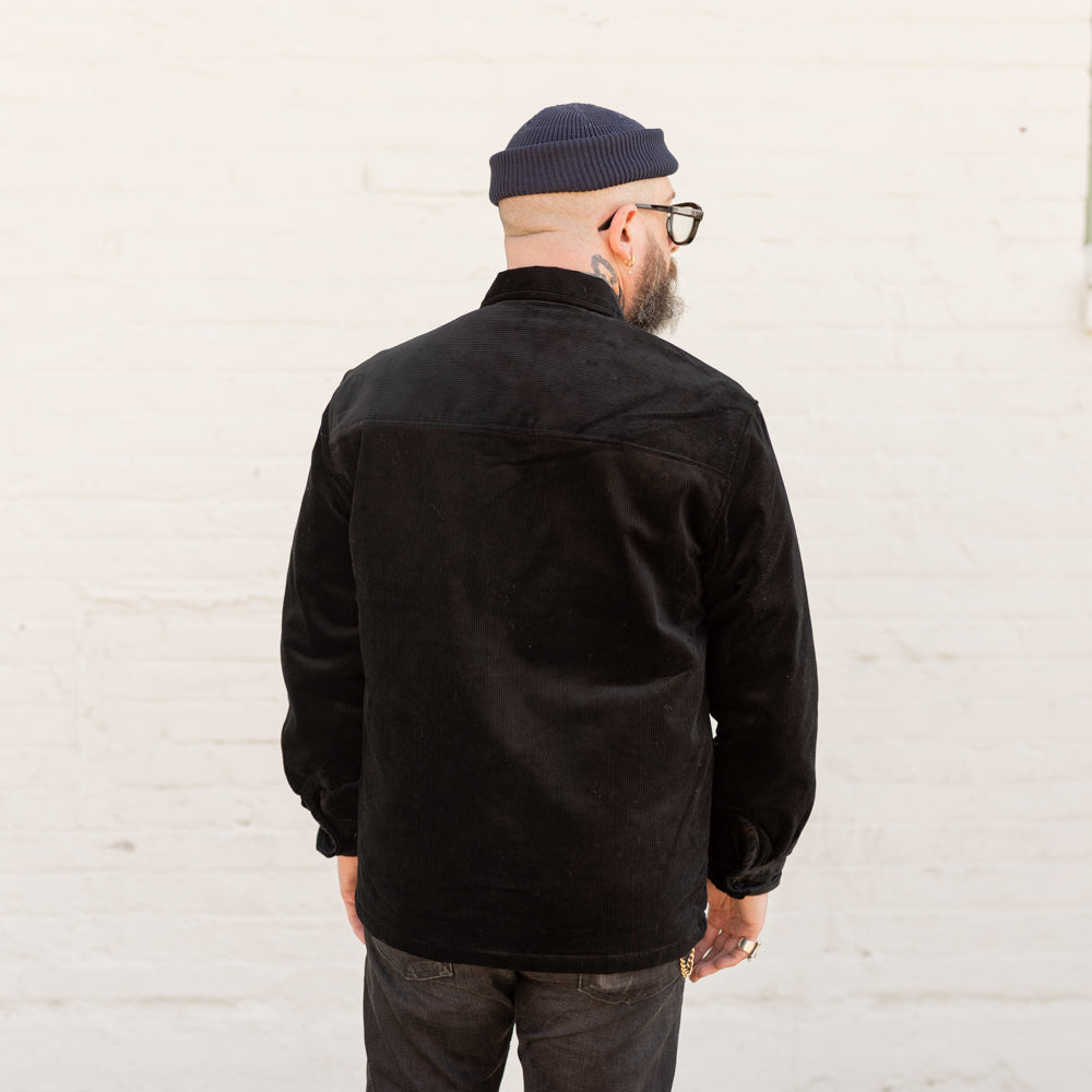 The Flat Head FN-OJ-C013 Corduroy Shirt Jacket Black FINAL SALE