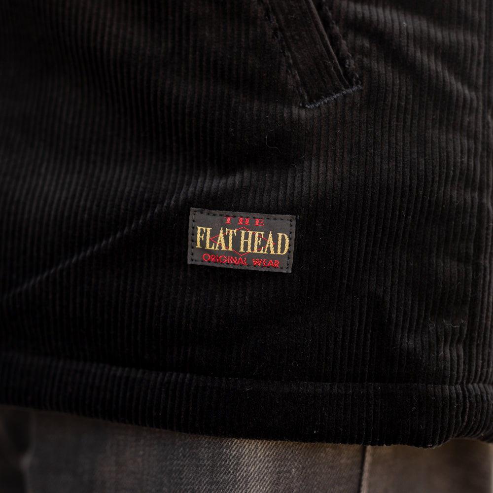 The Flat Head FN-OJ-C013 Corduroy Shirt Jacket Black FINAL SALE