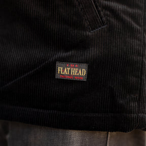 The Flat Head FN-OJ-C013 Corduroy Shirt Jacket Black FINAL SALE