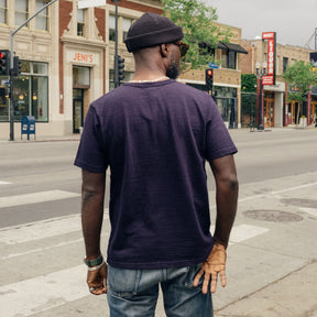 UES No. 8 Slub Nep Short Sleeve T-Shirt Navy FINAL SALE