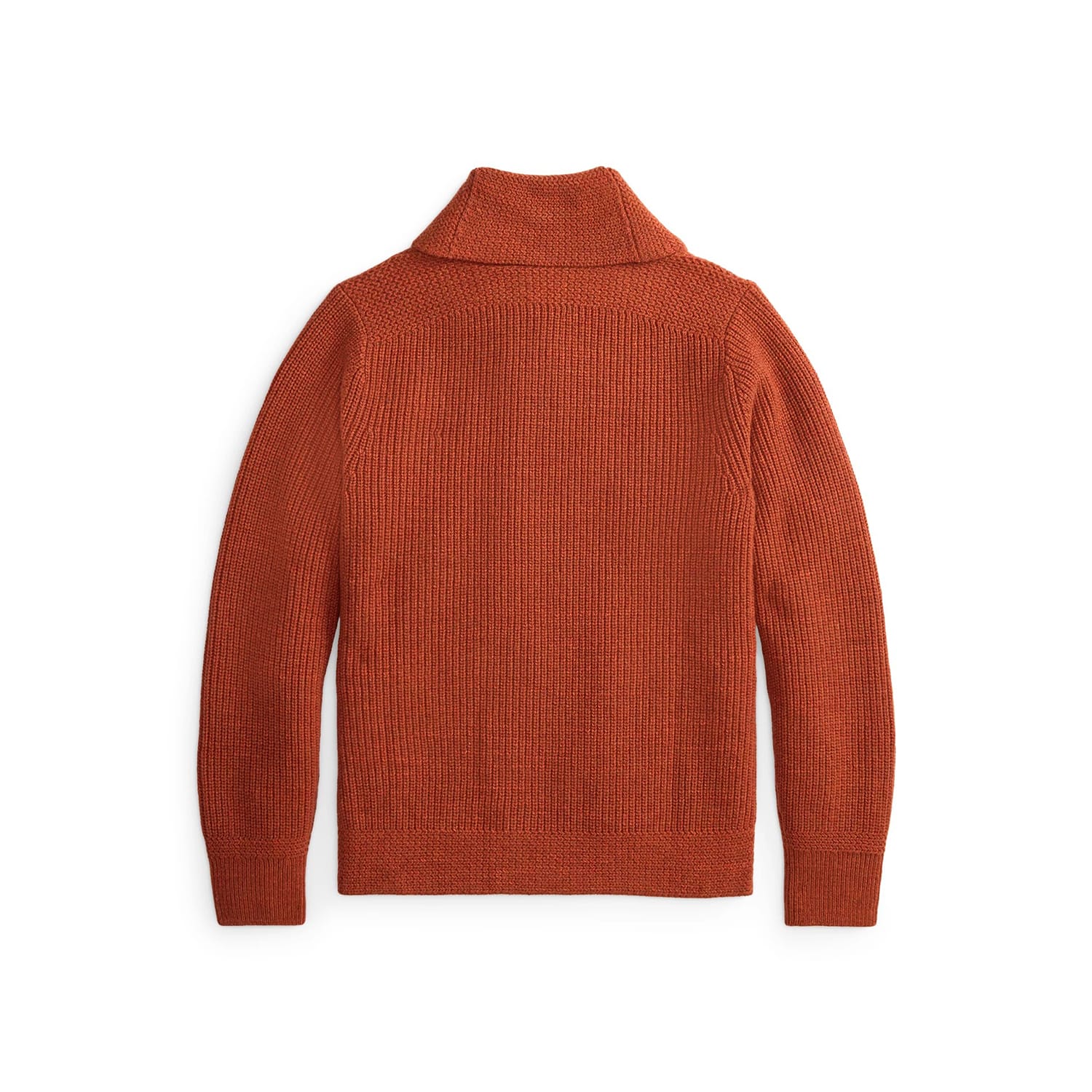 RRL Wool-Cotton Shawl-Collar Cardigan Orange Heather