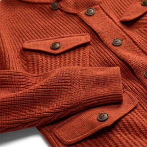 RRL Wool-Cotton Shawl-Collar Cardigan Orange Heather