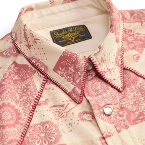 RRL Slim Fit Jersey Western Shirt Red/ Multi