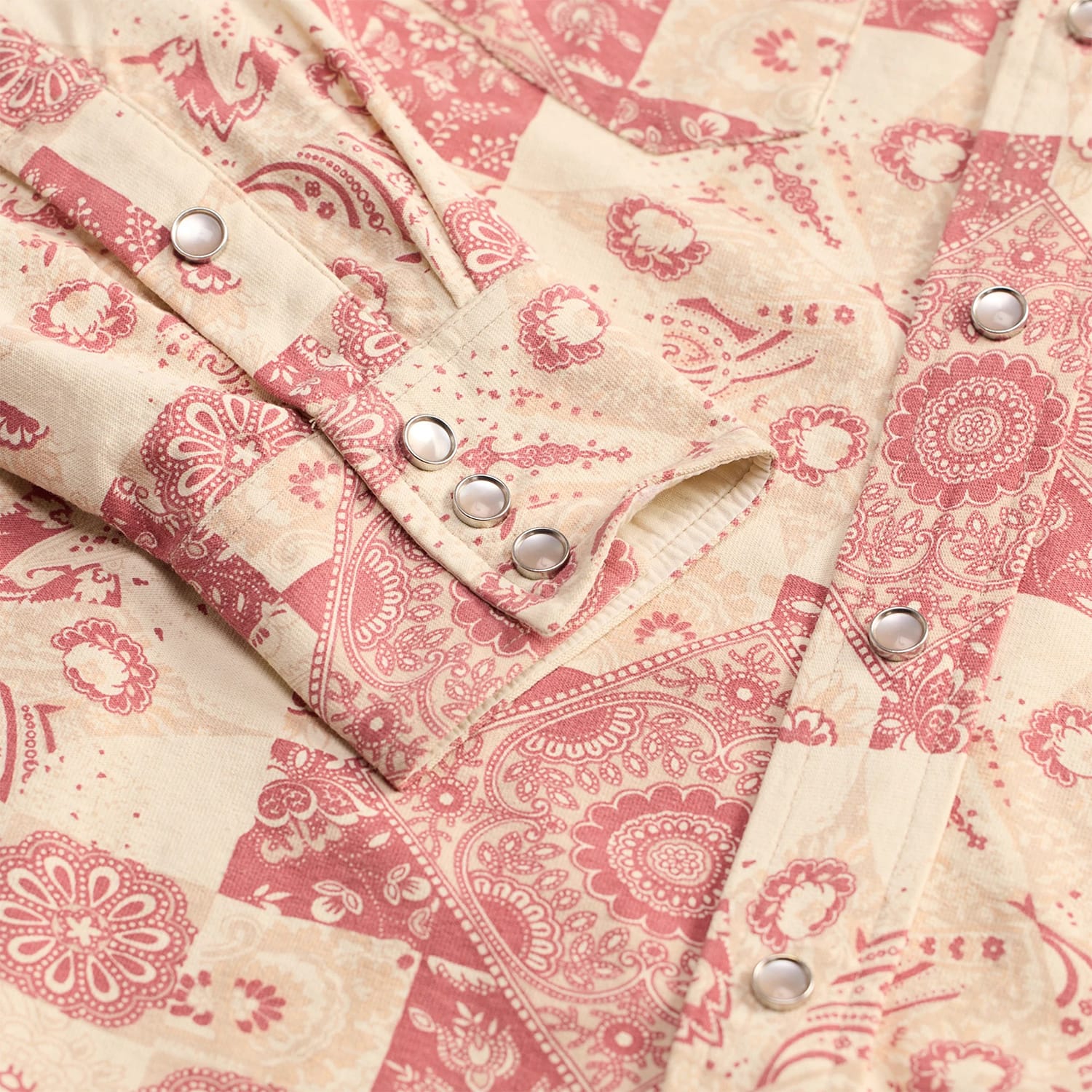 RRL Slim Fit Jersey Western Shirt Red/ Multi