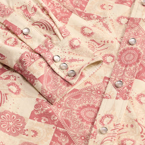 RRL Slim Fit Jersey Western Shirt Red/ Multi