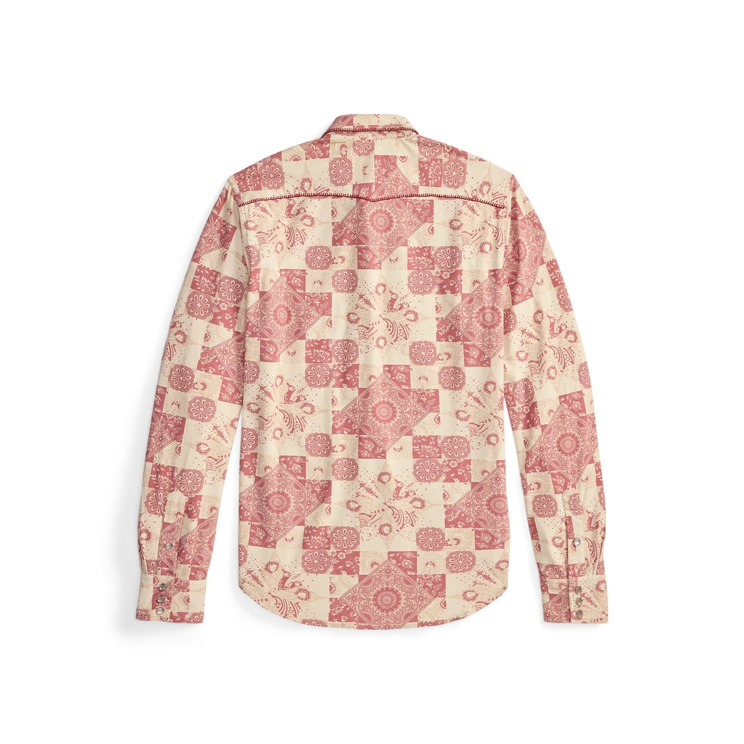 RRL Slim Fit Jersey Western Shirt Red/ Multi