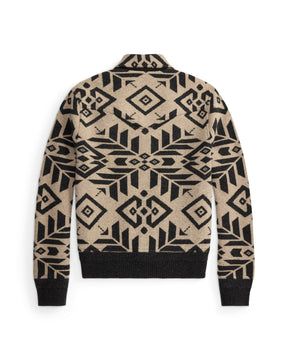 RRL Wool Western Sweater Jacket Black/ Cream