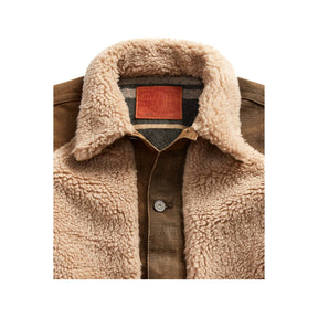 RRL Long-Sleeve Denim Grizzly Jacket Distressed Brown