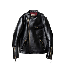 Y'2 Leather HR-01 Vintage Horse Single Riders Jacket Black